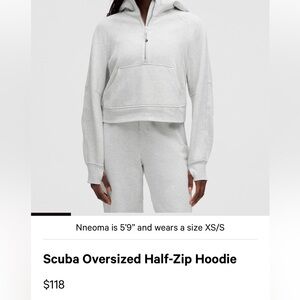 lululemon athletica Gray Scuba Oversized Half-Zip Hoodie